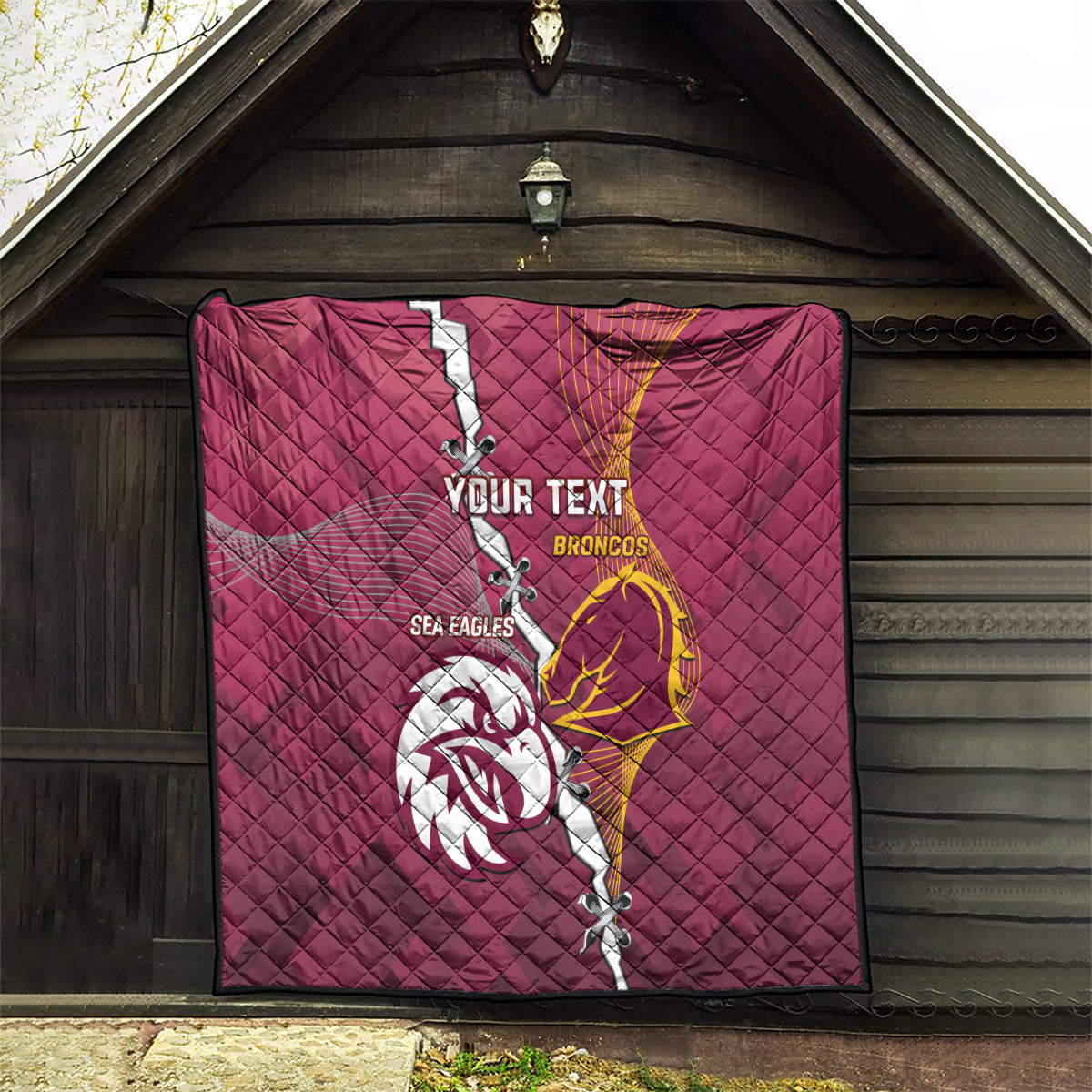 Personalised Broncos And Eagles Rugby Quilt Sporty Version
