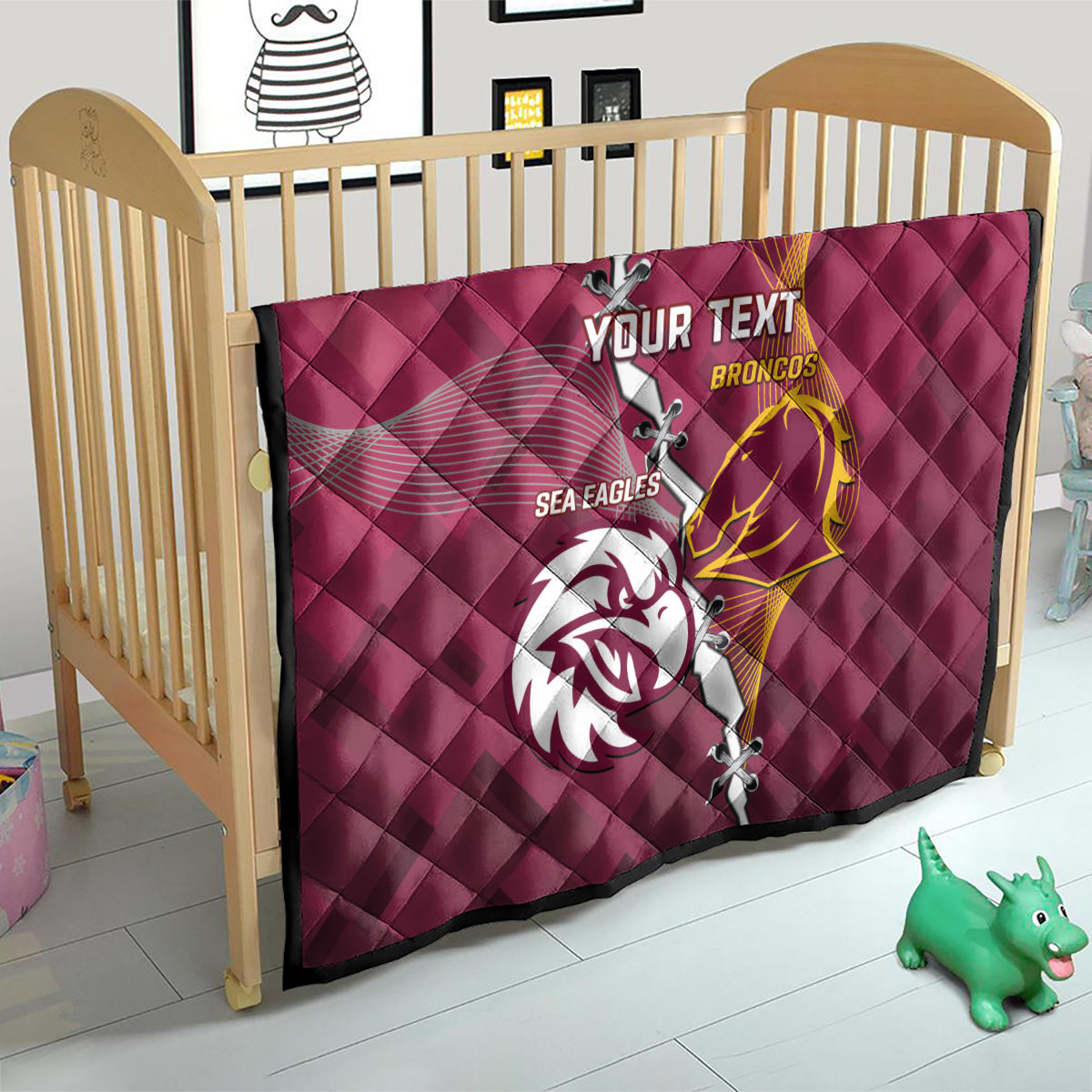 Personalised Broncos And Eagles Rugby Quilt Sporty Version