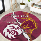 Personalised Broncos And Eagles Rugby Round Carpet Sporty Version