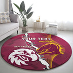 Personalised Broncos And Eagles Rugby Round Carpet Sporty Version