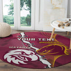Personalised Broncos And Eagles Rugby Round Carpet Sporty Version