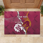 Personalised Broncos And Eagles Rugby Rubber Doormat Sporty Version