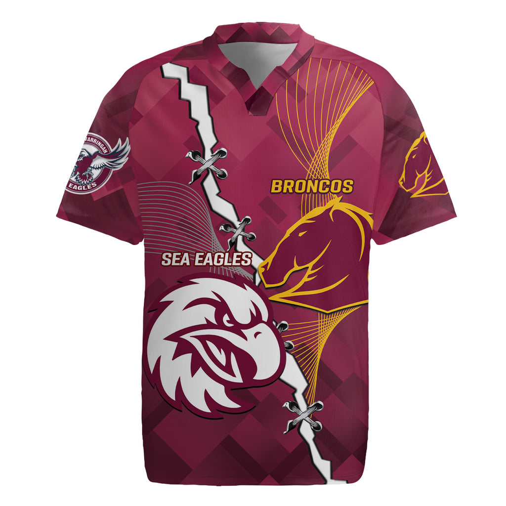 Personalised Broncos And Eagles Rugby Rugby Jersey Sporty Version