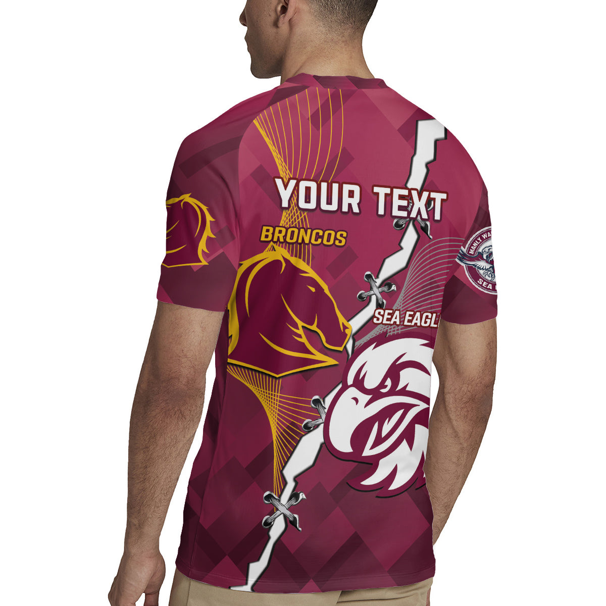 Personalised Broncos And Eagles Rugby Rugby Jersey Sporty Version