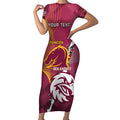 Personalised Broncos And Eagles Rugby Short Sleeve Bodycon Dress Sporty Version