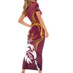 Personalised Broncos And Eagles Rugby Short Sleeve Bodycon Dress Sporty Version