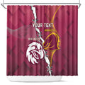 Personalised Broncos And Eagles Rugby Shower Curtain Sporty Version