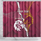 Personalised Broncos And Eagles Rugby Shower Curtain Sporty Version