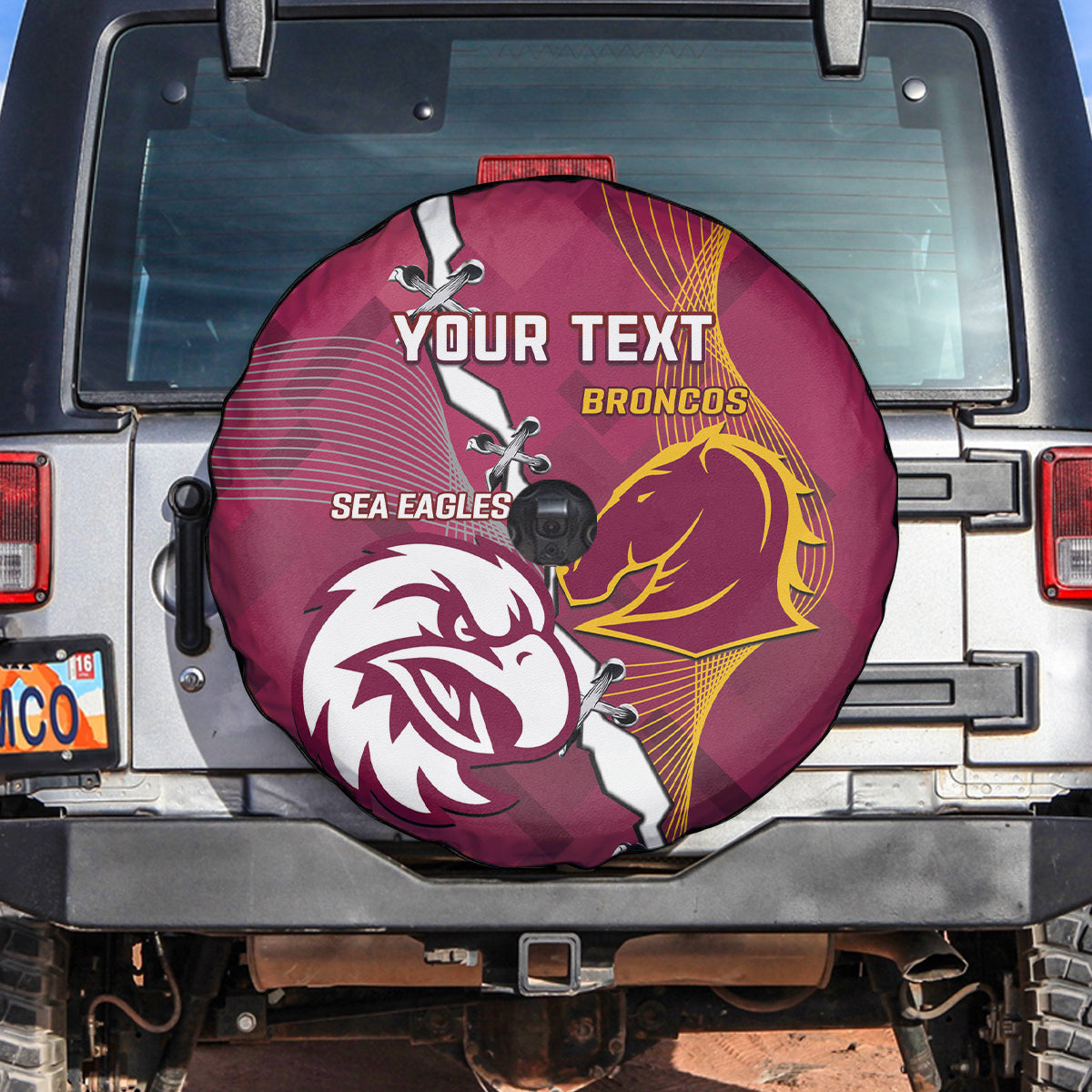 Personalised Broncos And Eagles Rugby Spare Tire Cover Sporty Version