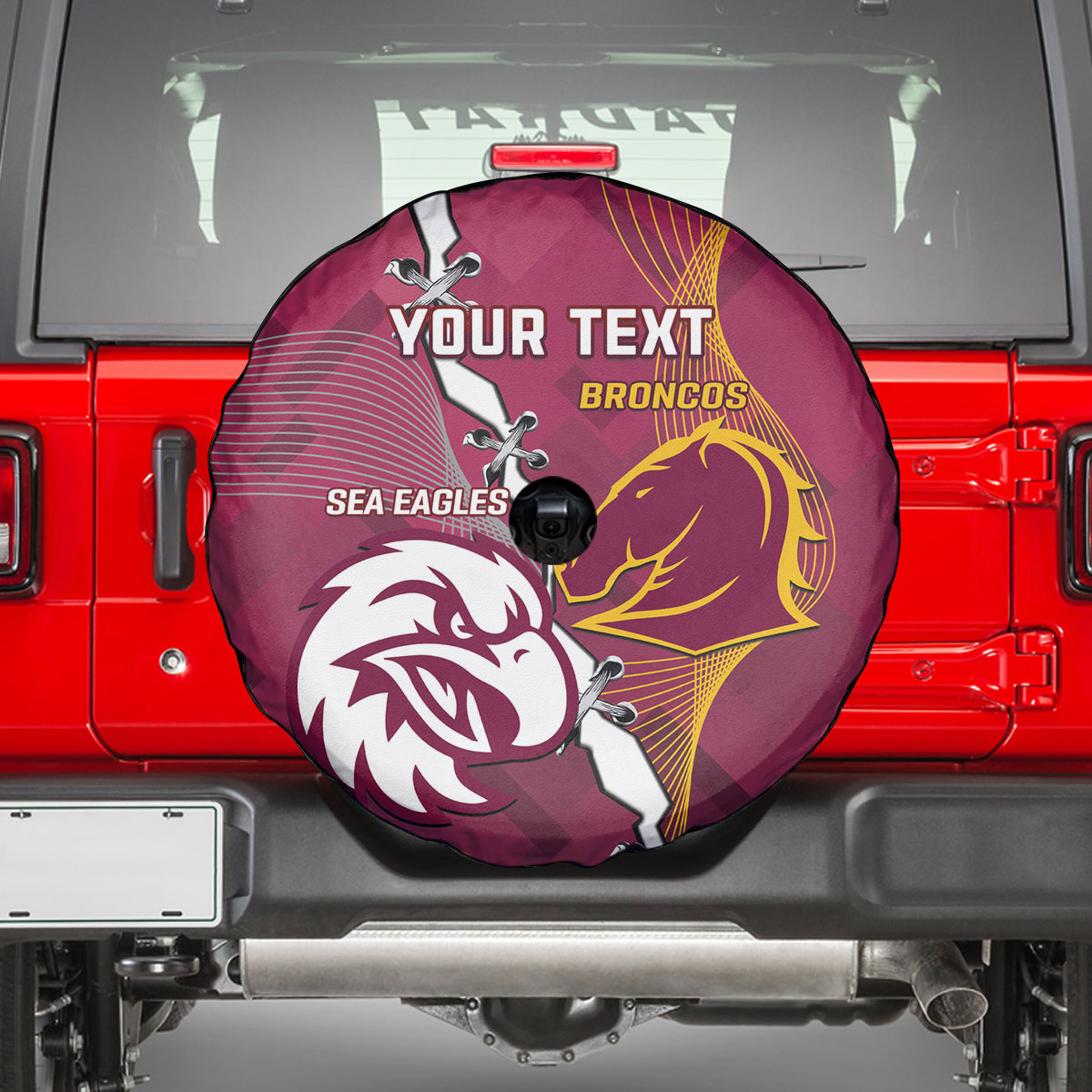 Personalised Broncos And Eagles Rugby Spare Tire Cover Sporty Version
