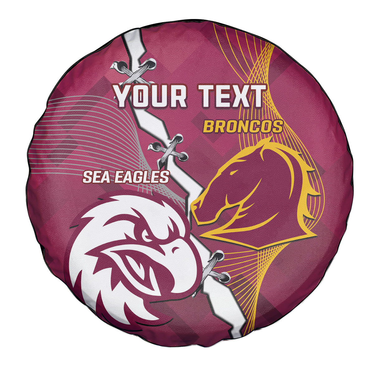 Personalised Broncos And Eagles Rugby Spare Tire Cover Sporty Version