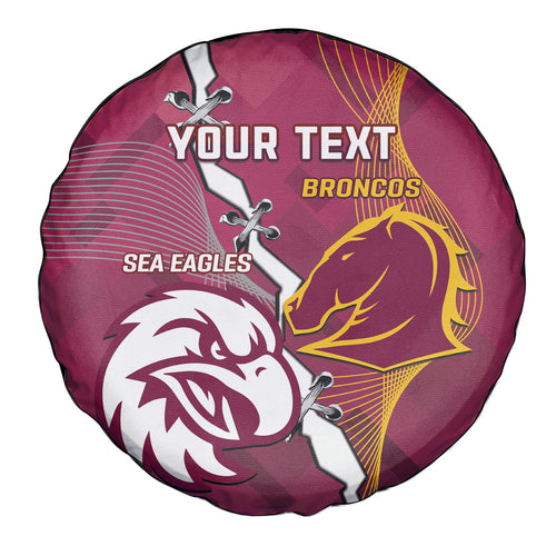 Personalised Broncos And Eagles Rugby Spare Tire Cover Sporty Version