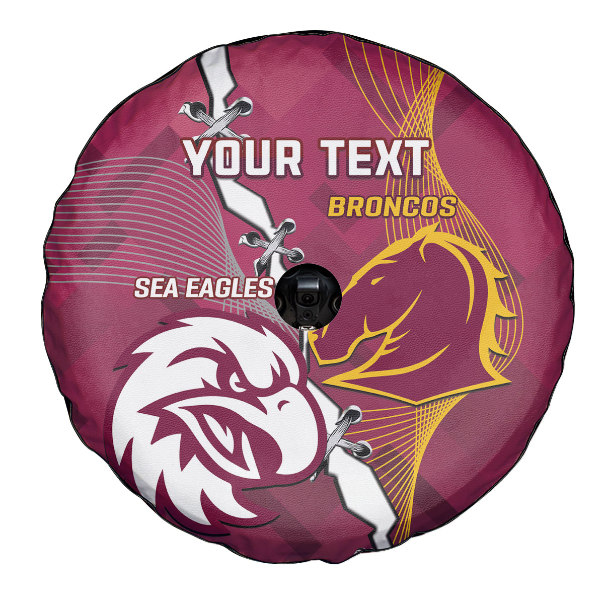 Personalised Broncos And Eagles Rugby Spare Tire Cover Sporty Version