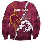 Personalised Broncos And Eagles Rugby Sweatshirt Sporty Version