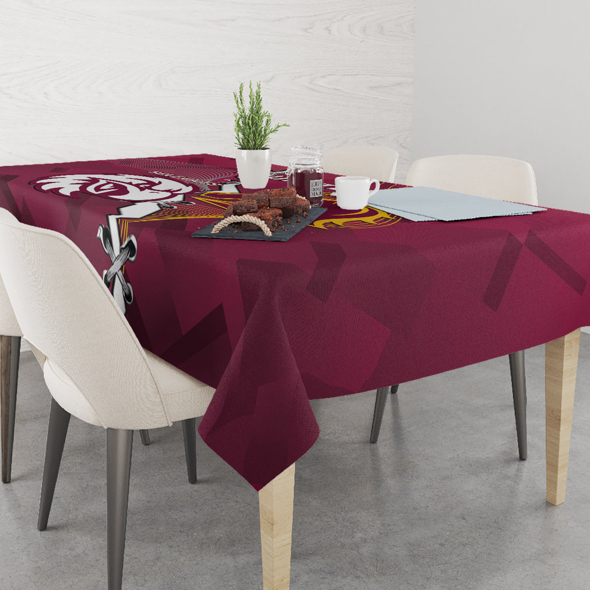 Personalised Broncos And Eagles Rugby Tablecloth Sporty Version