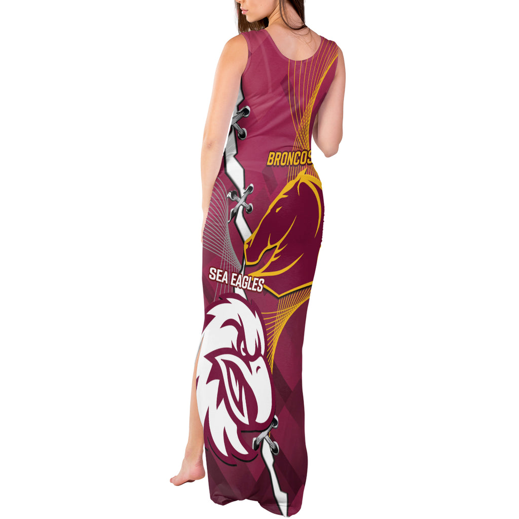 Personalised Broncos And Eagles Rugby Tank Maxi Dress Sporty Version
