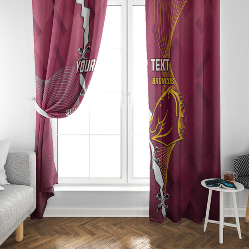 Personalised Broncos And Eagles Rugby Window Curtain Sporty Version