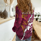 Personalised Broncos And Eagles Rugby Women Casual Shirt Sporty Version