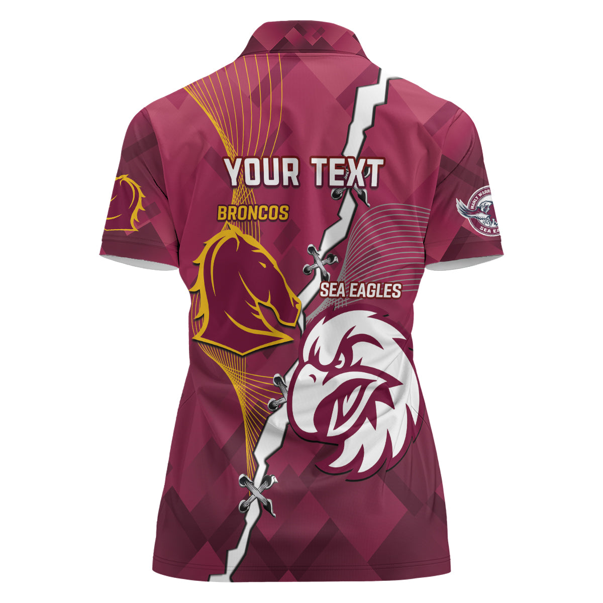 Personalised Broncos And Eagles Rugby Women Polo Shirt Sporty Version