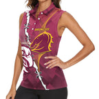 Personalised Broncos And Eagles Rugby Women Sleeveless Polo Shirt Sporty Version