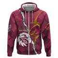 Personalised Broncos And Eagles Rugby Zip Hoodie Sporty Version