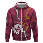 Personalised Broncos And Eagles Rugby Zip Hoodie Sporty Version