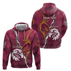 Personalised Broncos And Eagles Rugby Zip Hoodie Sporty Version