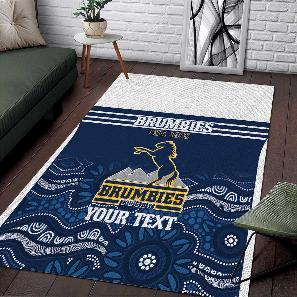 Custom Australia Brumbies Area Rug Est 1995 Aboriginal Art