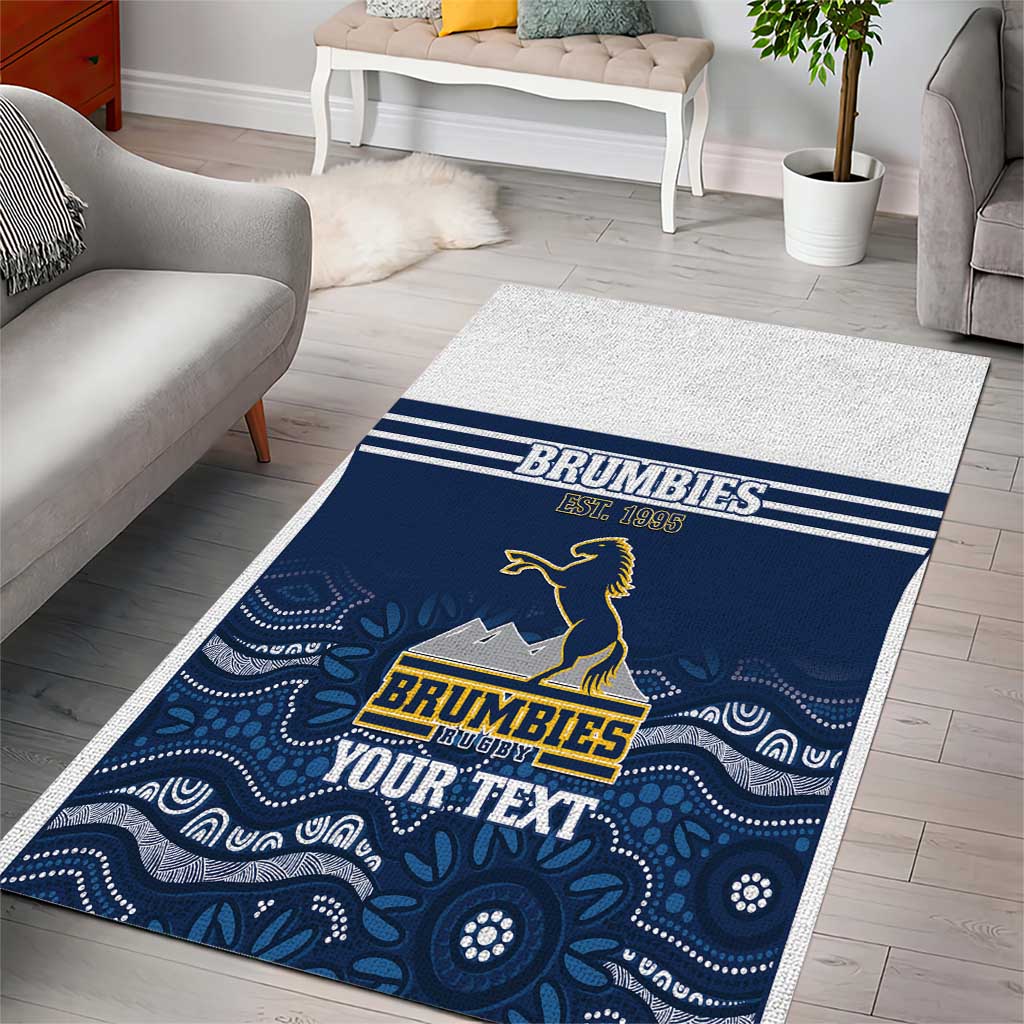 Custom Australia Brumbies Area Rug Est 1995 Aboriginal Art