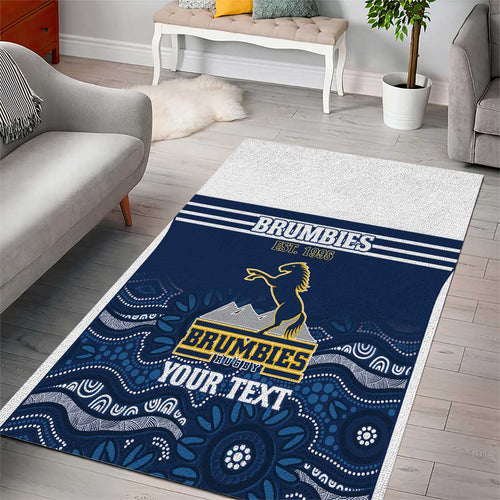 Custom Australia Brumbies Area Rug Est 1995 Aboriginal Art