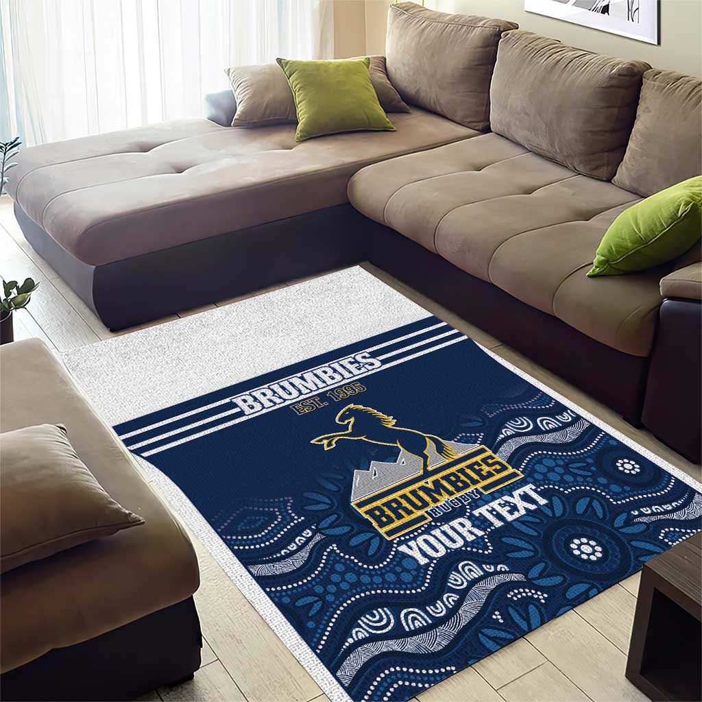 Custom Australia Brumbies Area Rug Est 1995 Aboriginal Art