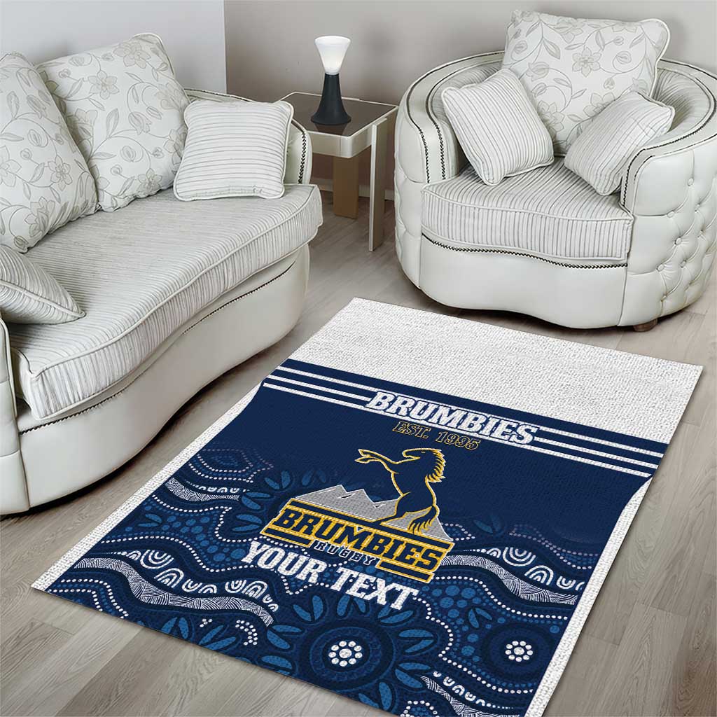 Custom Australia Brumbies Area Rug Est 1995 Aboriginal Art