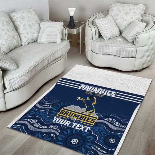 Custom Australia Brumbies Area Rug Est 1995 Aboriginal Art