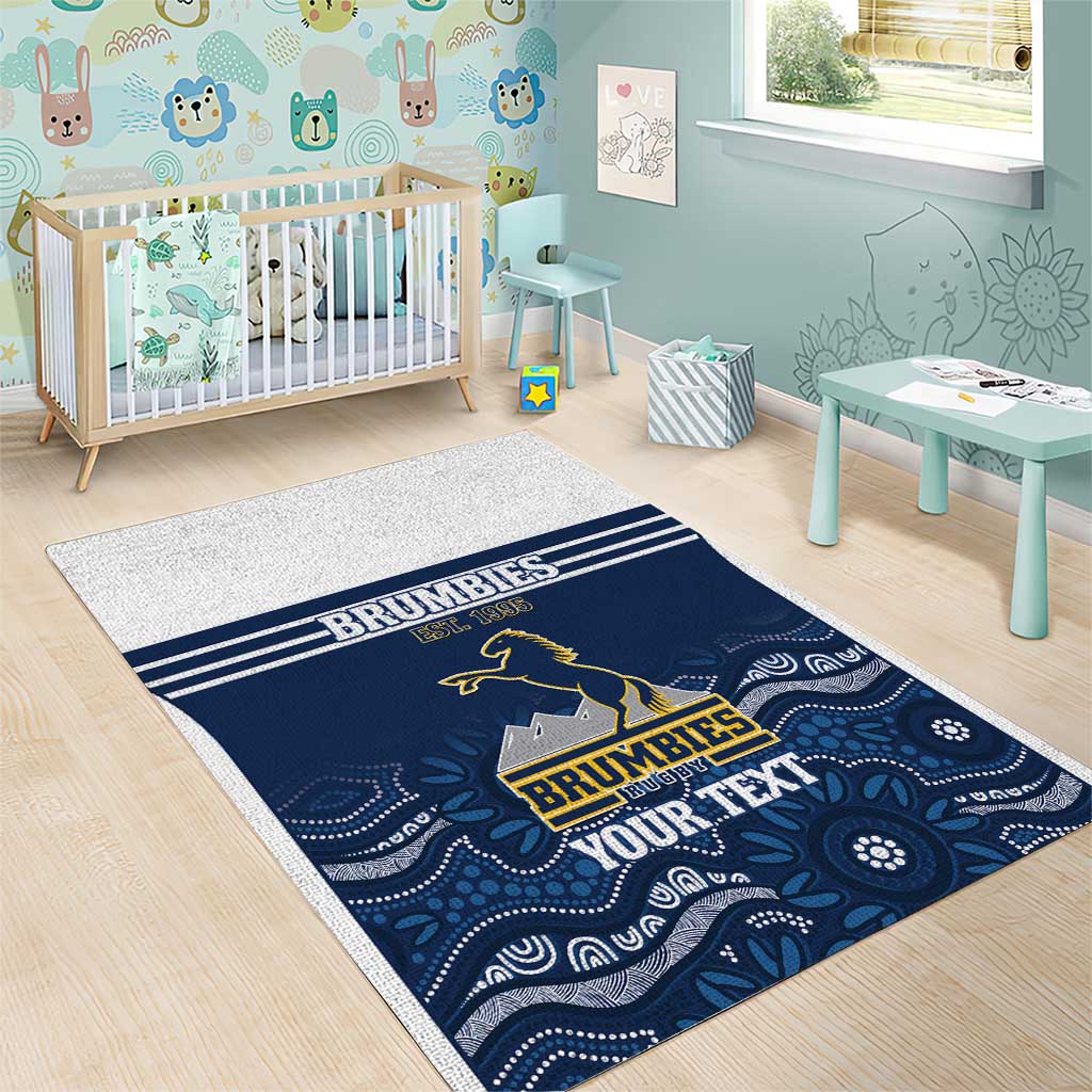 Custom Australia Brumbies Area Rug Est 1995 Aboriginal Art