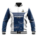 Custom Australia Brumbies Baseball Jacket Est 1995 Aboriginal Art