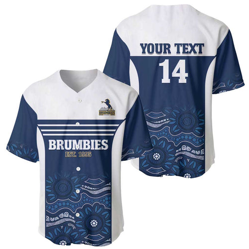 Custom Australia Brumbies Baseball Jersey Est 1995 Aboriginal Art