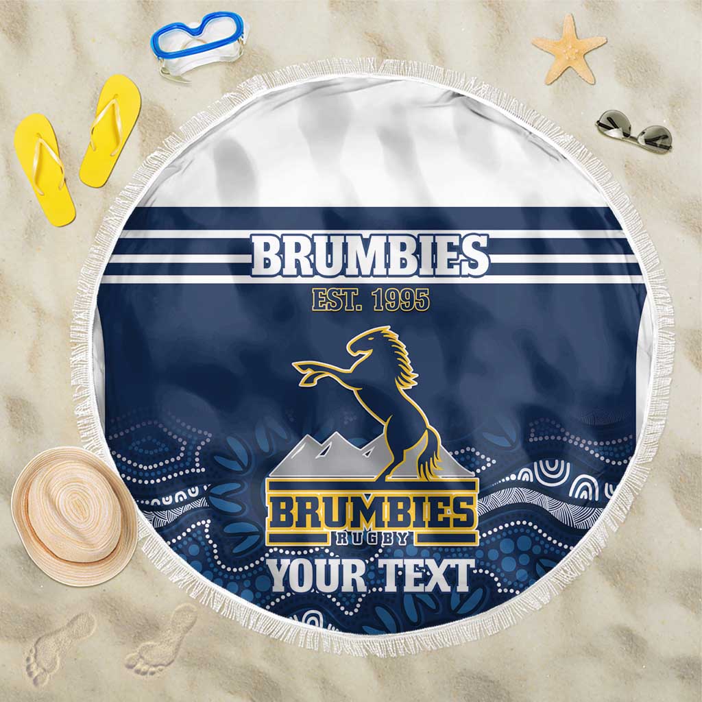 Custom Australia Brumbies Beach Blanket Est 1995 Aboriginal Art