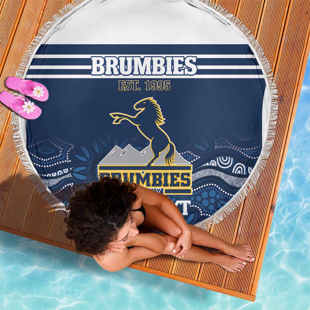 Custom Australia Brumbies Beach Blanket Est 1995 Aboriginal Art