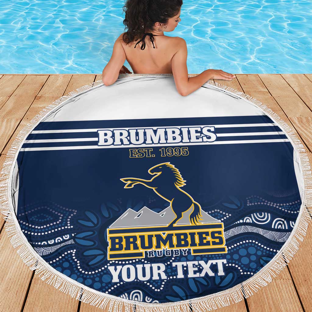 Custom Australia Brumbies Beach Blanket Est 1995 Aboriginal Art