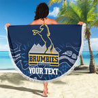 Custom Australia Brumbies Beach Blanket Est 1995 Aboriginal Art