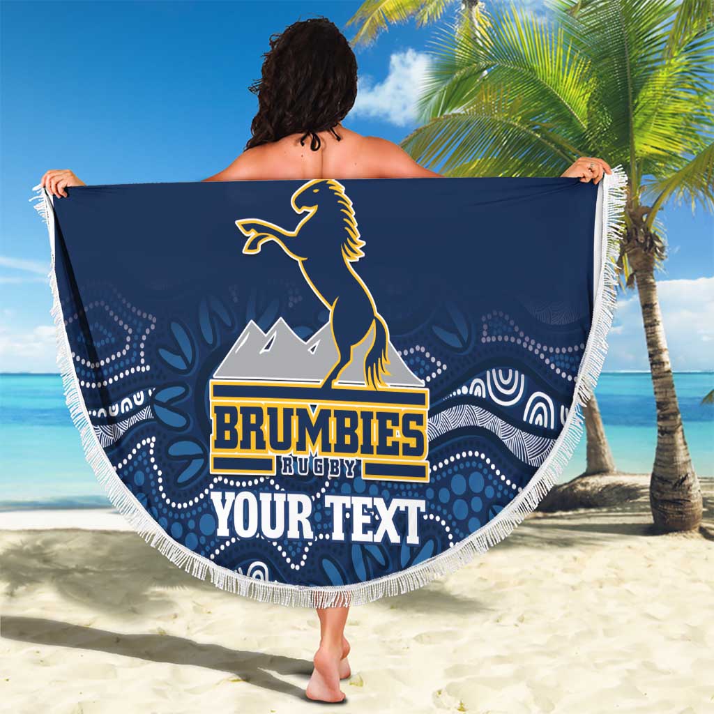 Custom Australia Brumbies Beach Blanket Est 1995 Aboriginal Art