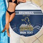 Custom Australia Brumbies Beach Blanket Est 1995 Aboriginal Art