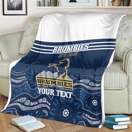 Custom Australia Brumbies Blanket Est 1995 Aboriginal Art