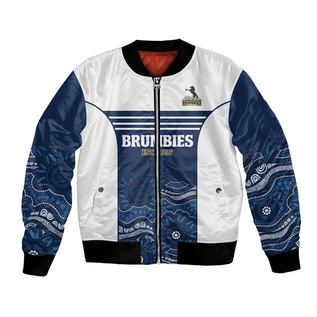 Custom Australia Brumbies Bomber Jacket Est 1995 Aboriginal Art
