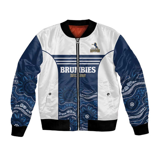 Custom Australia Brumbies Bomber Jacket Est 1995 Aboriginal Art