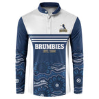 Custom Australia Brumbies Button Sweatshirt Est 1995 Aboriginal Art