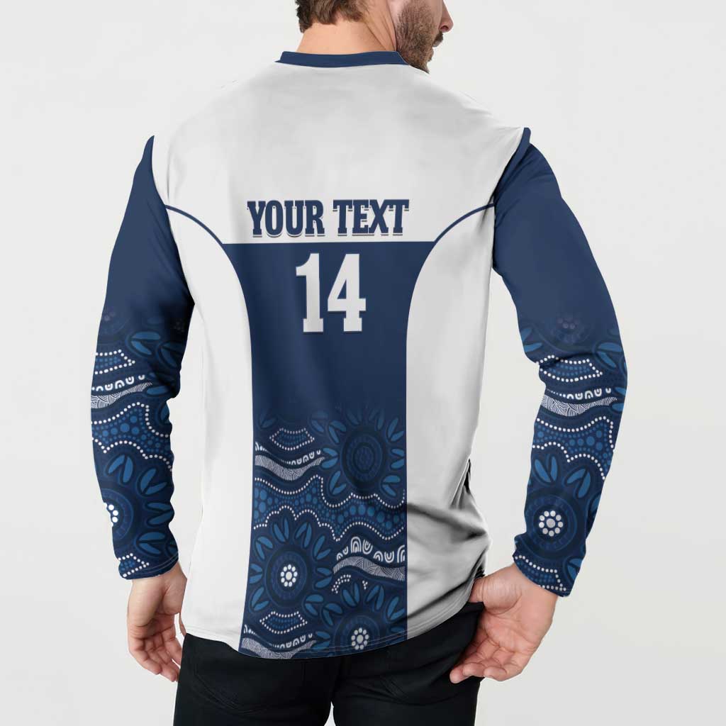 Custom Australia Brumbies Button Sweatshirt Est 1995 Aboriginal Art