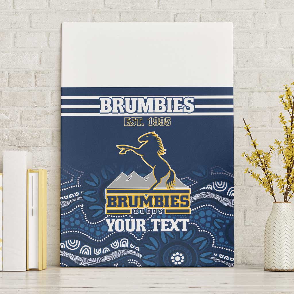 Custom Australia Brumbies Canvas Wall Art Est 1995 Aboriginal Art
