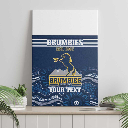 Custom Australia Brumbies Canvas Wall Art Est 1995 Aboriginal Art