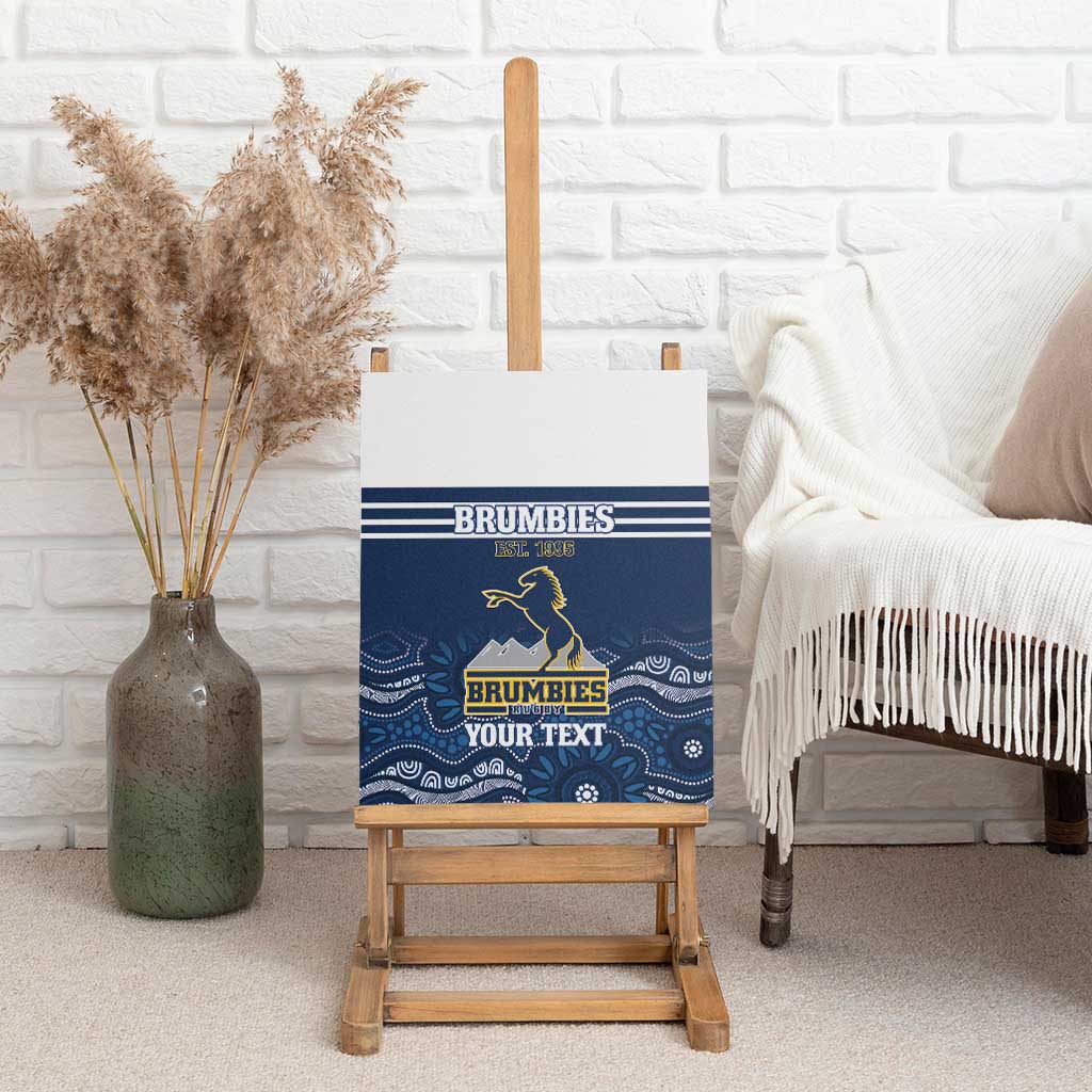 Custom Australia Brumbies Canvas Wall Art Est 1995 Aboriginal Art